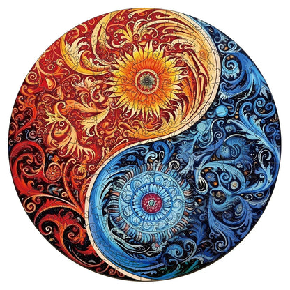 Launiges Holzpuzzle - Yin Yang 2