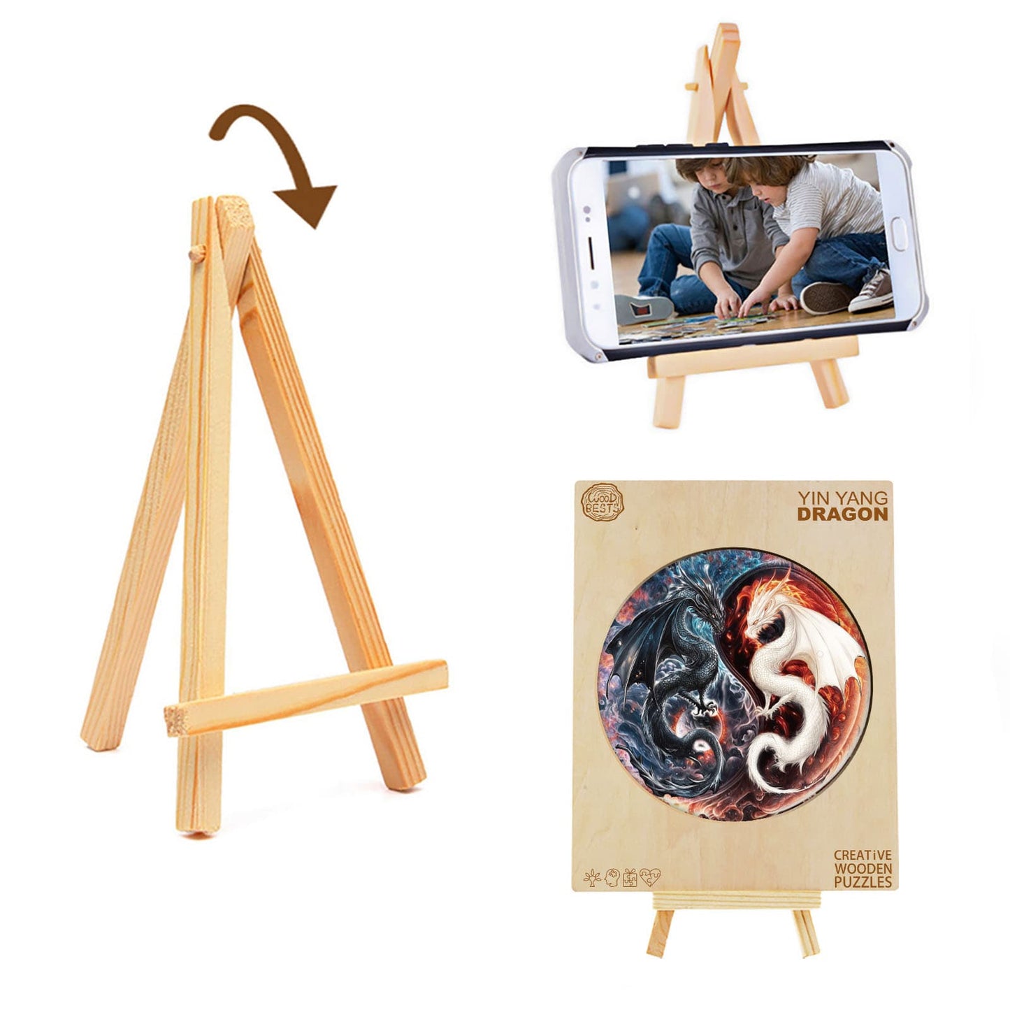 Wunderliches Holzpuzzle - Yin-Yang-Drache