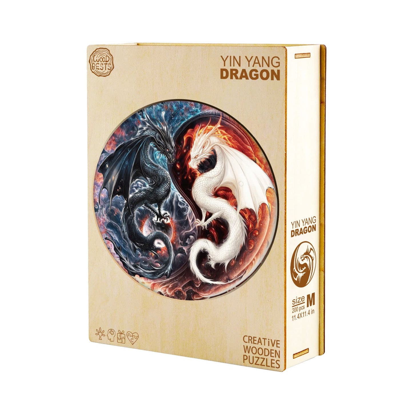 Wunderliches Holzpuzzle - Yin-Yang-Drache