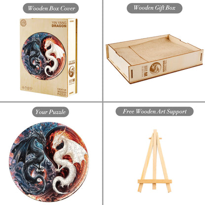 Wunderliches Holzpuzzle - Yin-Yang-Drache
