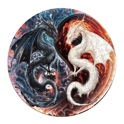 Wunderliches Holzpuzzle - Yin-Yang-Drache