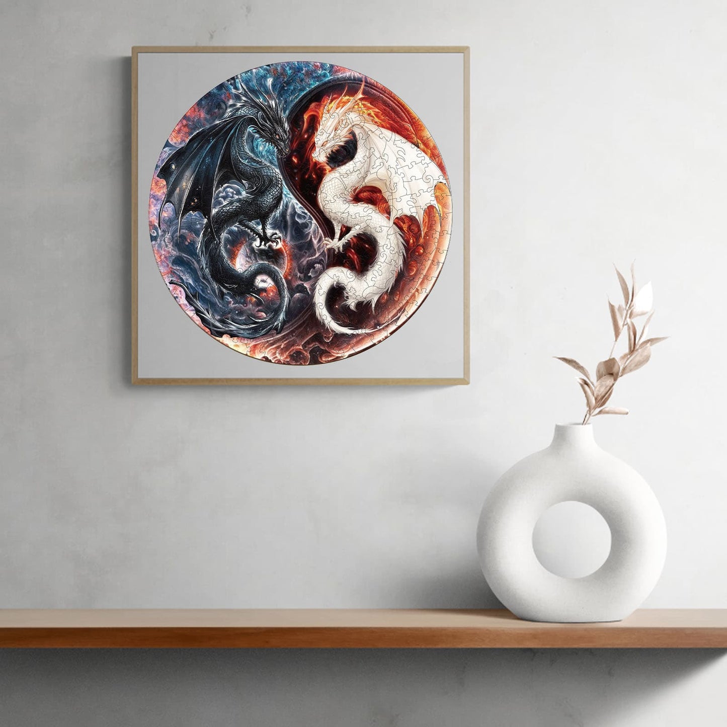 Wunderliches Holzpuzzle - Yin-Yang-Drache