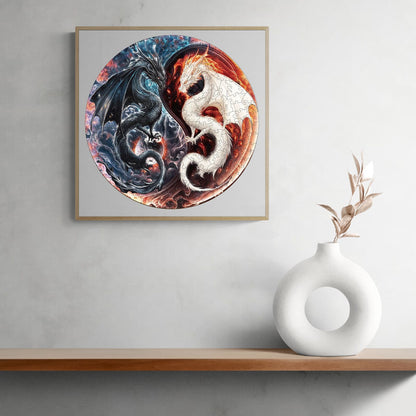 Wunderliches Holzpuzzle - Yin-Yang-Drache