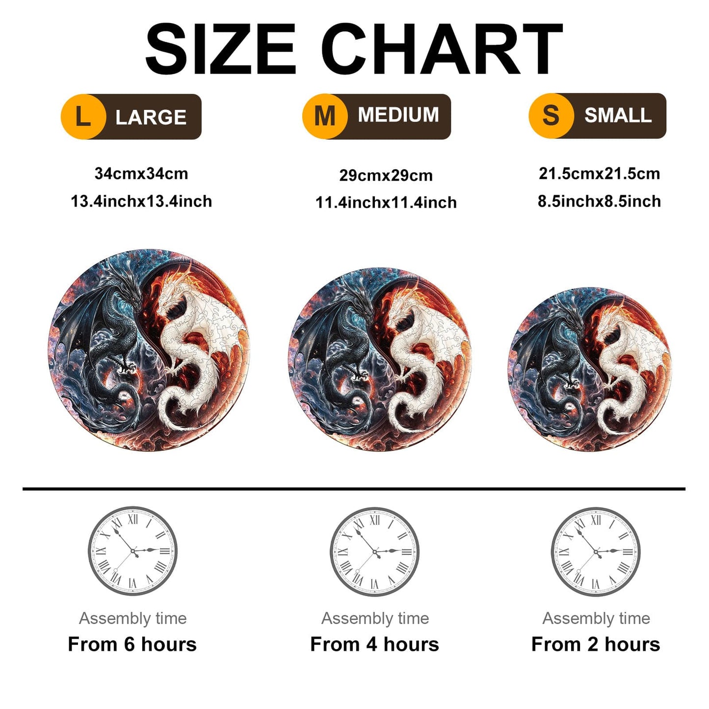 Wunderliches Holzpuzzle - Yin-Yang-Drache