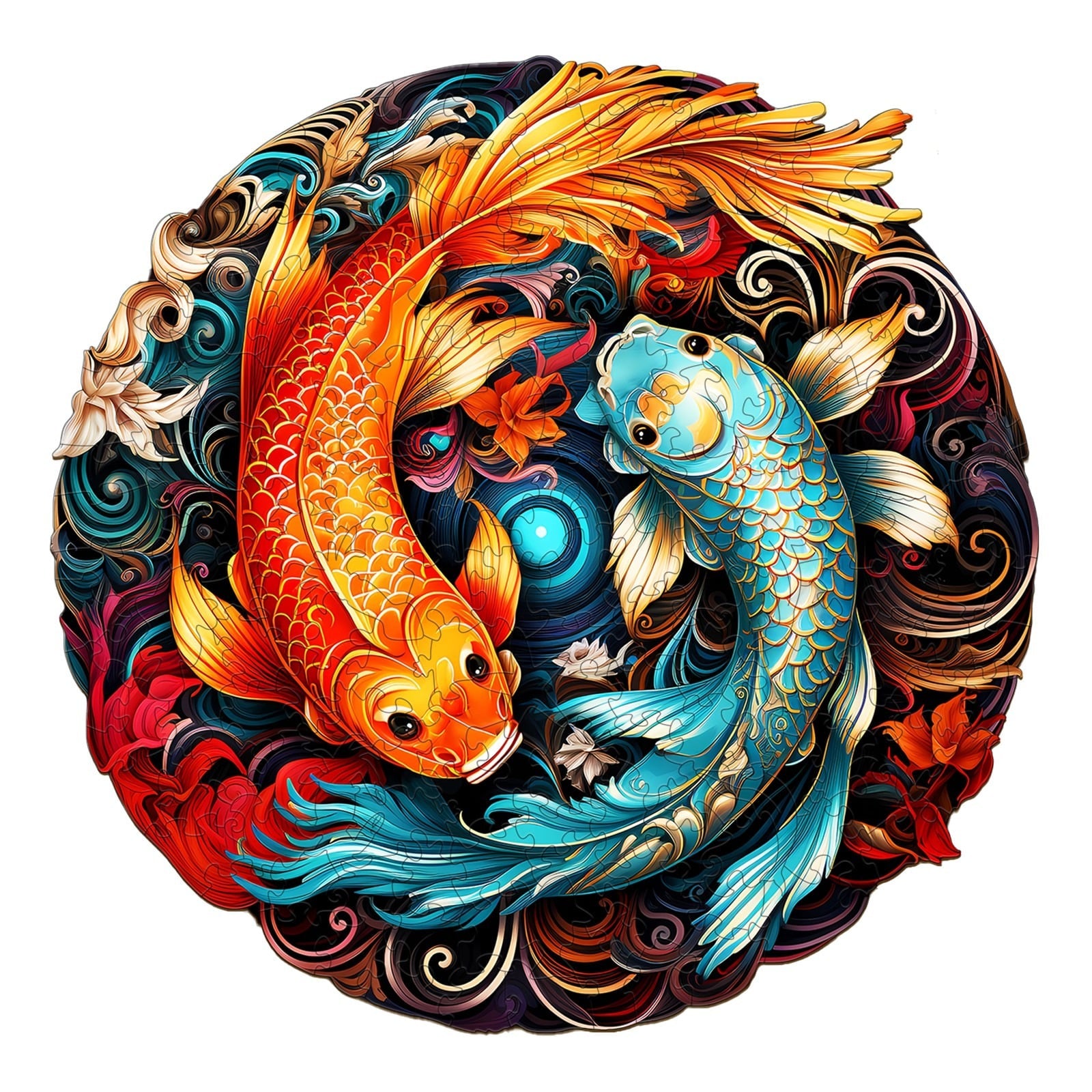 Whimsical Wooden Jigsaw Puzzle- YIN YANG FISH
