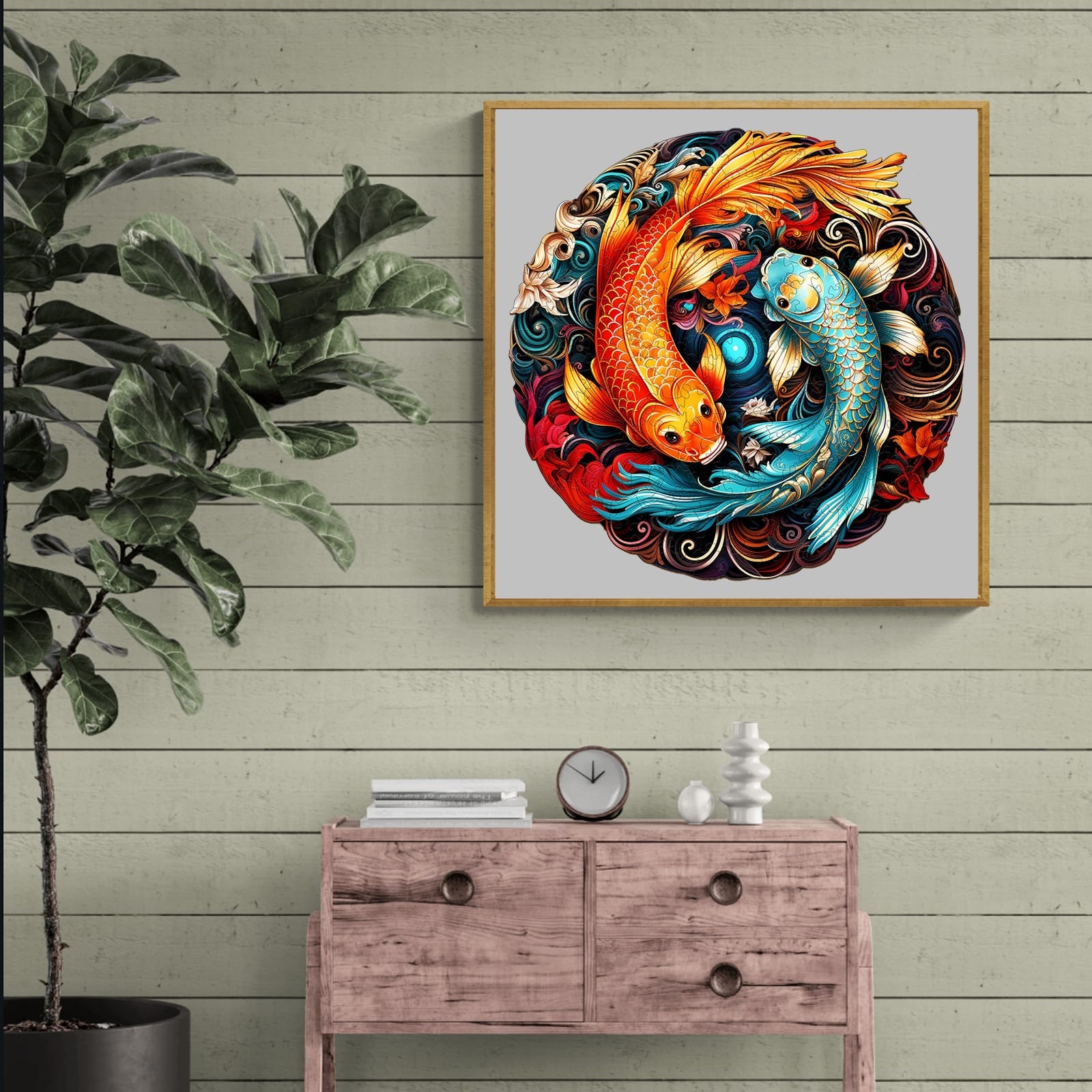 Whimsical Wooden Jigsaw Puzzle- YIN YANG FISH