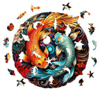 Whimsical Wooden Jigsaw Puzzle- YIN YANG FISH