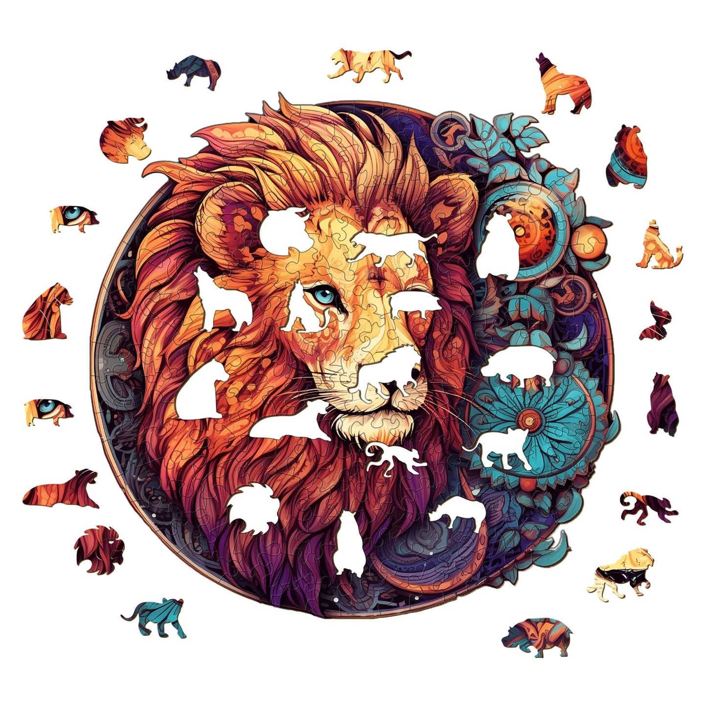 Launisches Holzpuzzle – Yin-Yang-Löwe – 1