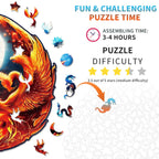 Casse-tête en bois fantaisiste - Dragon et phénix Yin-Yang