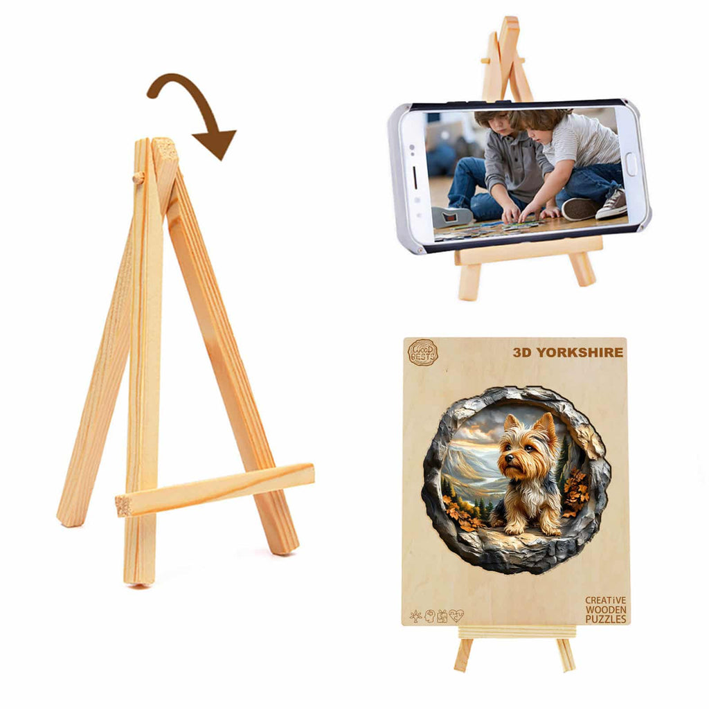 Whimsical Wooden Jigsaw Puzzle - Yorkshire Terrier in Nature - pickApuzzle