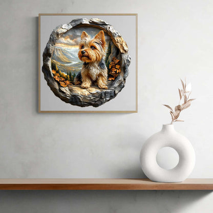 Whimsical Wooden Jigsaw Puzzle - Yorkshire Terrier in Nature - pickApuzzle