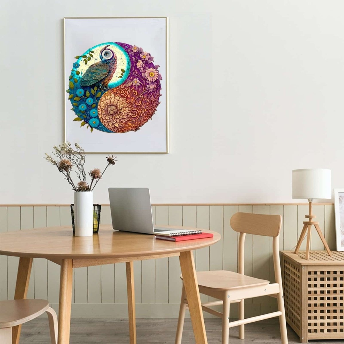 Whimsical Wooden Jigsaw Puzzle- YIN YANG OWL 2