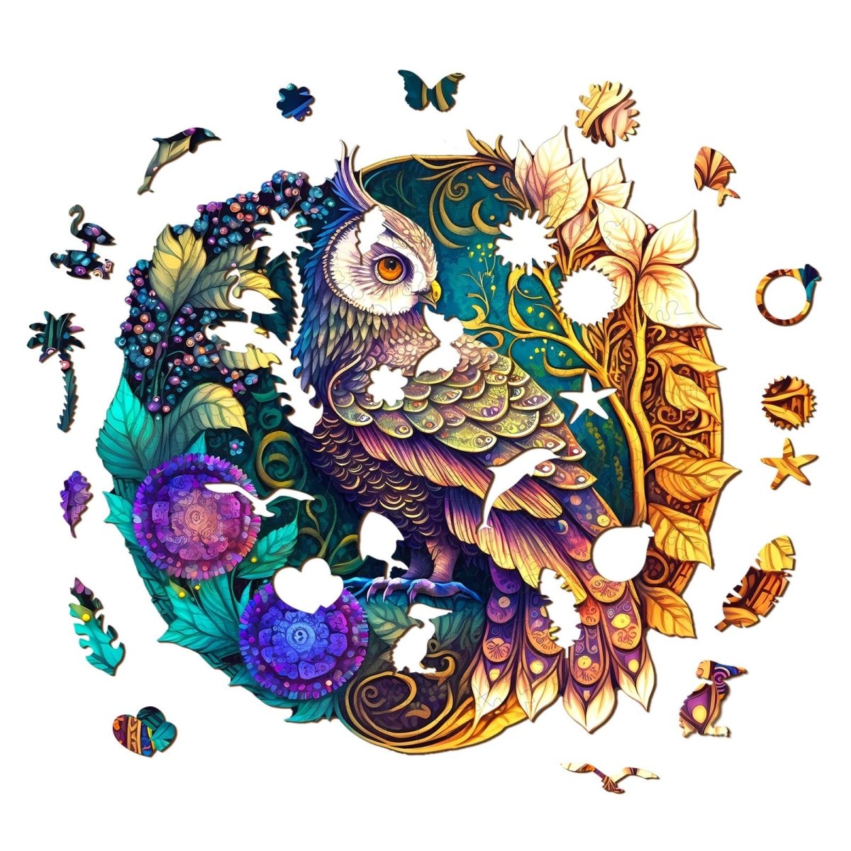 Ausgefallenes Holzpuzzle – YIN YANG EULE 3
