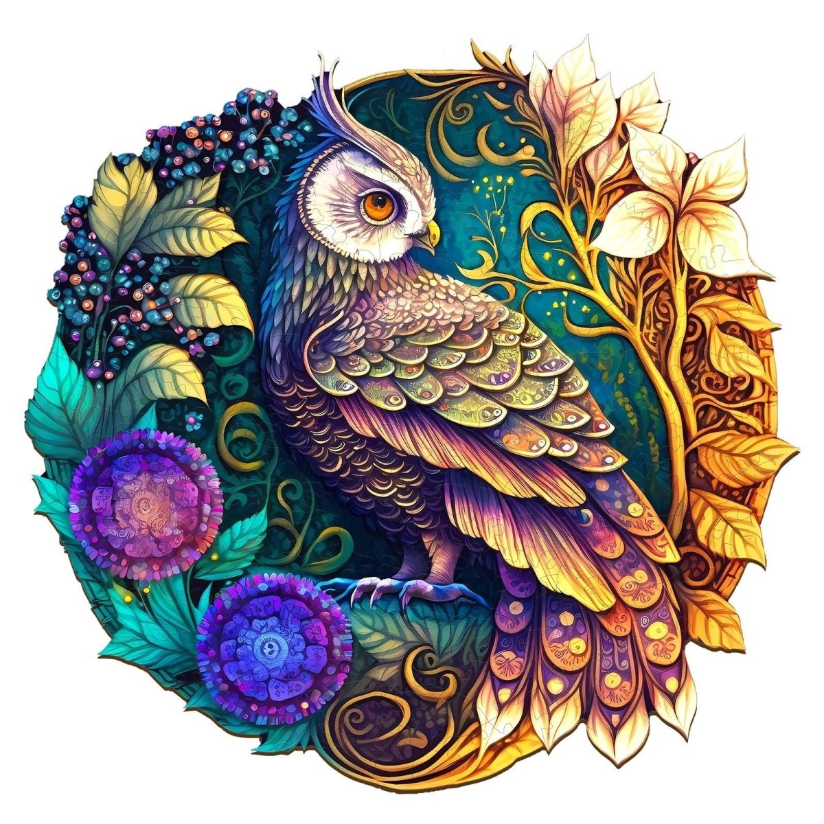 Whimsical Wooden Jigsaw Puzzle- YIN YANG OWL 3