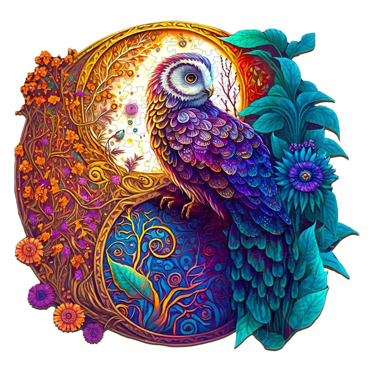 Whimsical Wooden Jigsaw Puzzle- YIN YANG OWL